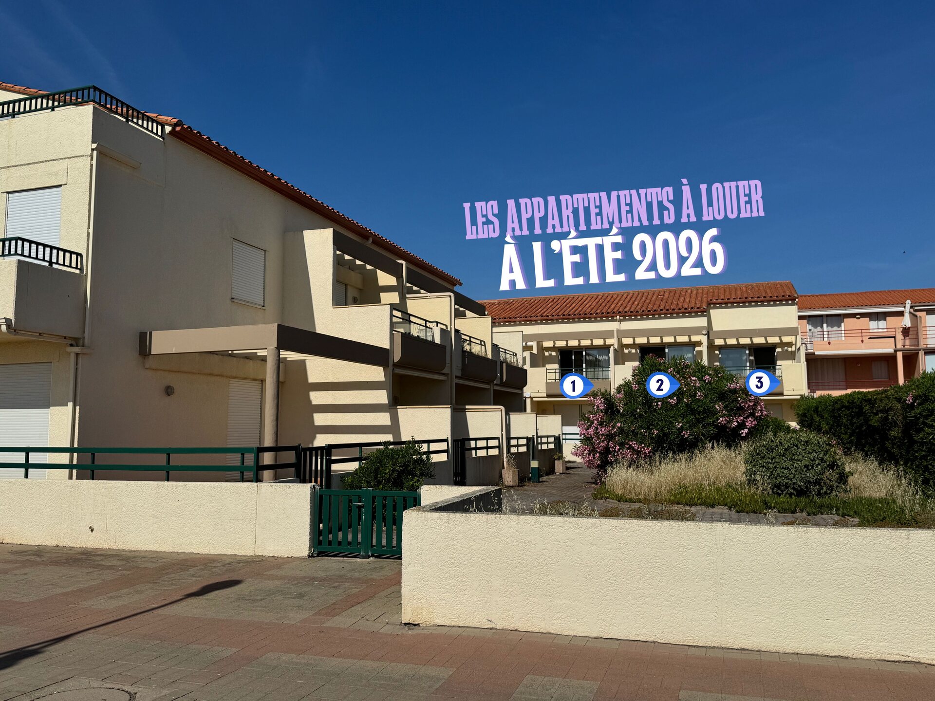 Les Rives Bleues — trois appartements face à la mer 7 Les trois appartements Les Rives Bleues à louer pour l'été 2026